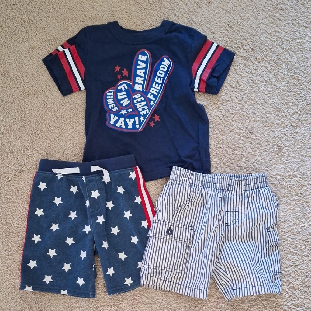 Kids' Navy Graphic Tee and Shorts Set